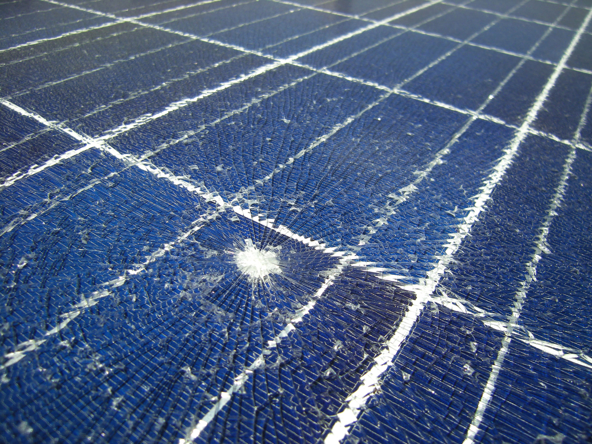 Broken solar panels on an inherited home