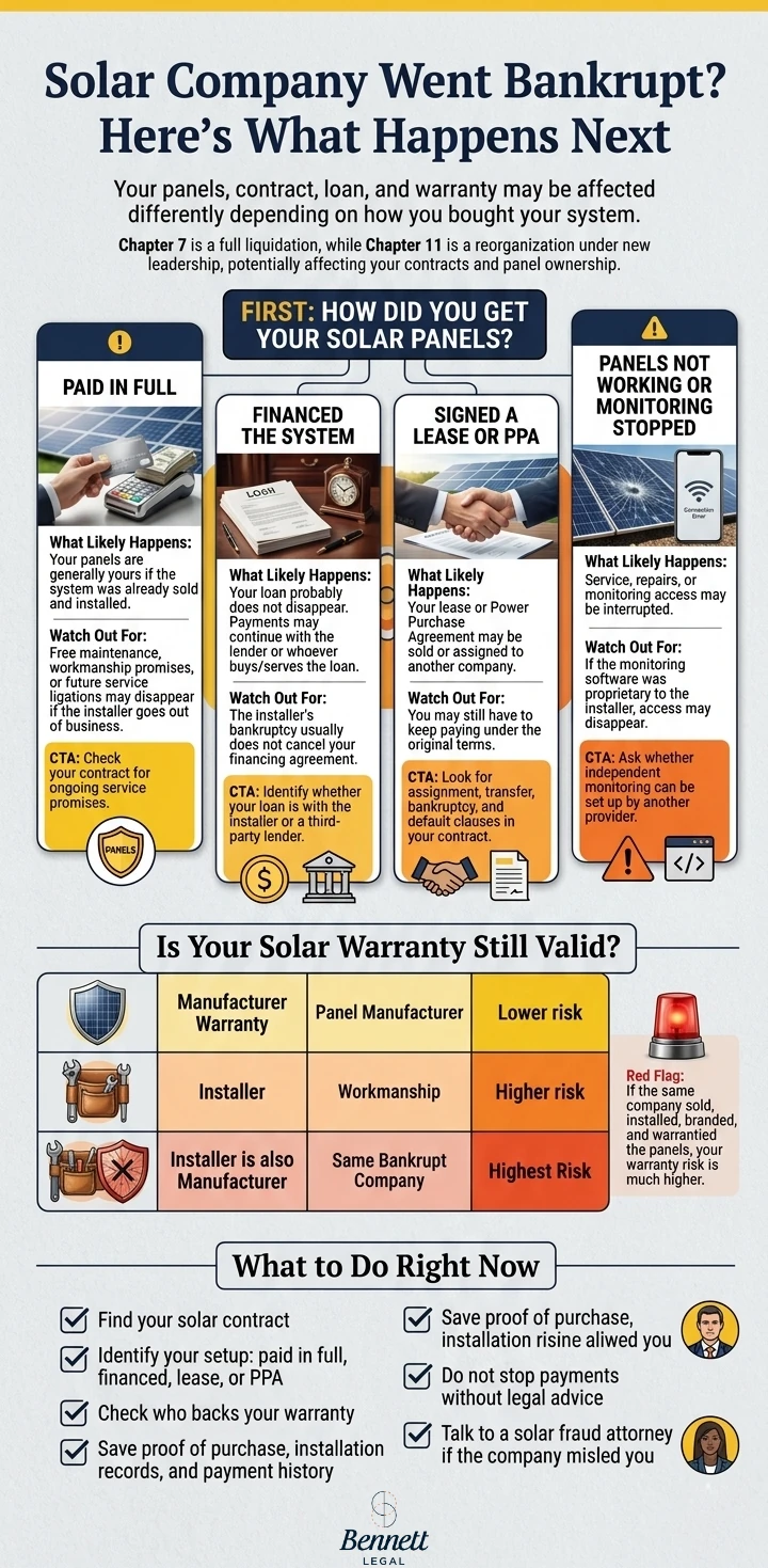 What to do if your solar company went bankrupt