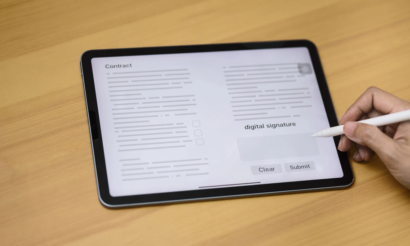 Digital solar contract showing suspicious e-signature details and audit log information