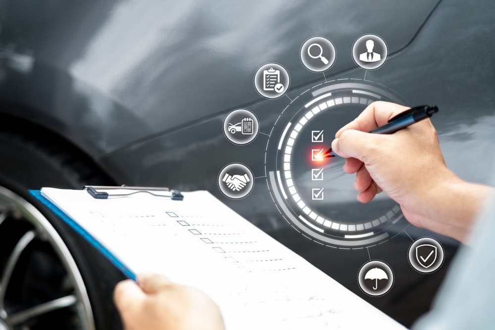 Graphical representation of checklist to ad after car accidet